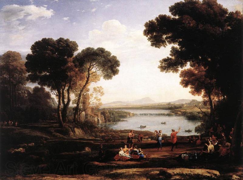 Claude Lorrain Landscape with Dancing Figures (The Mill) vg France oil painting art